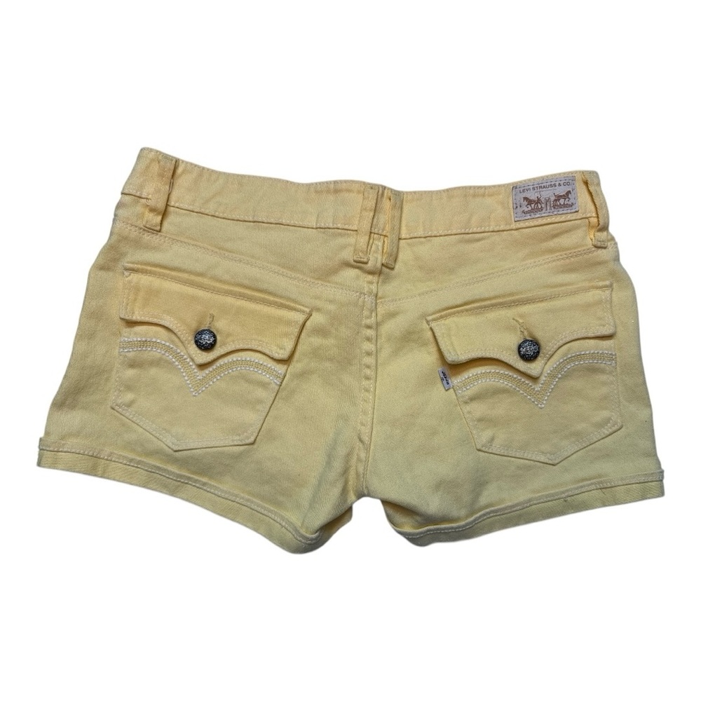 Levi's Yellow Jean Shorts Casual Denim Style junior size 7 - Picture 2 of 7
